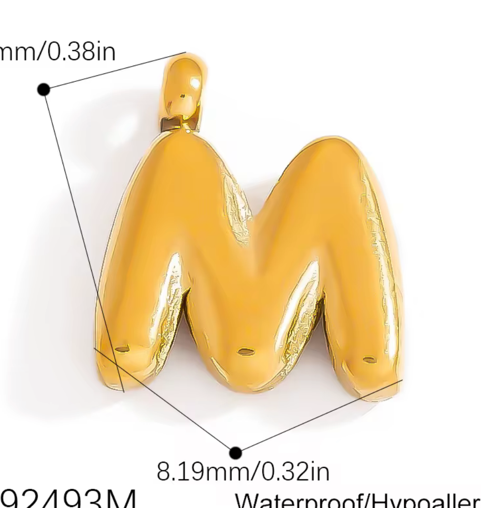 Tiny Bubble Letter Charm