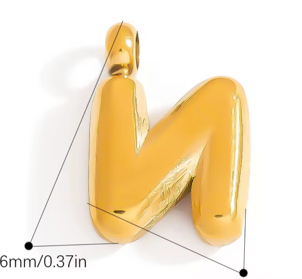 Tiny Bubble Letter Charm