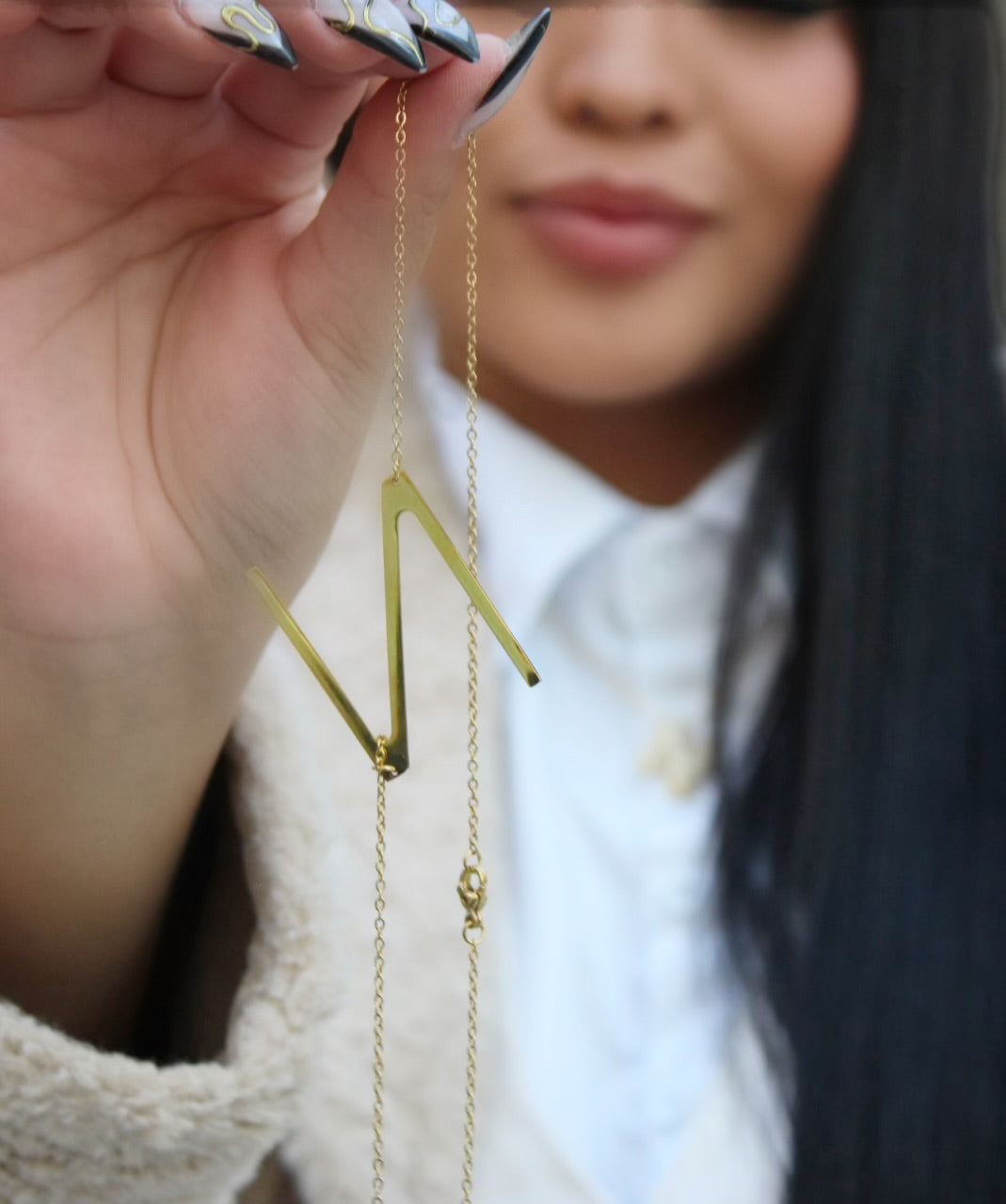 Statement Initial Necklace 1~