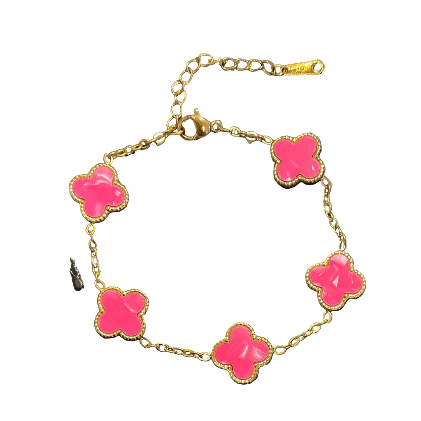 Neon Pink Clover Bracelet